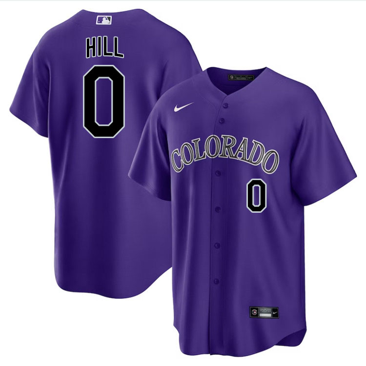 Jaden Hill Colorado Rockies Jersey,Uniforms,Gears Stitched-Purple